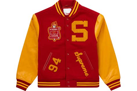 supreme jacket replica|supreme varsity jacket stockx.